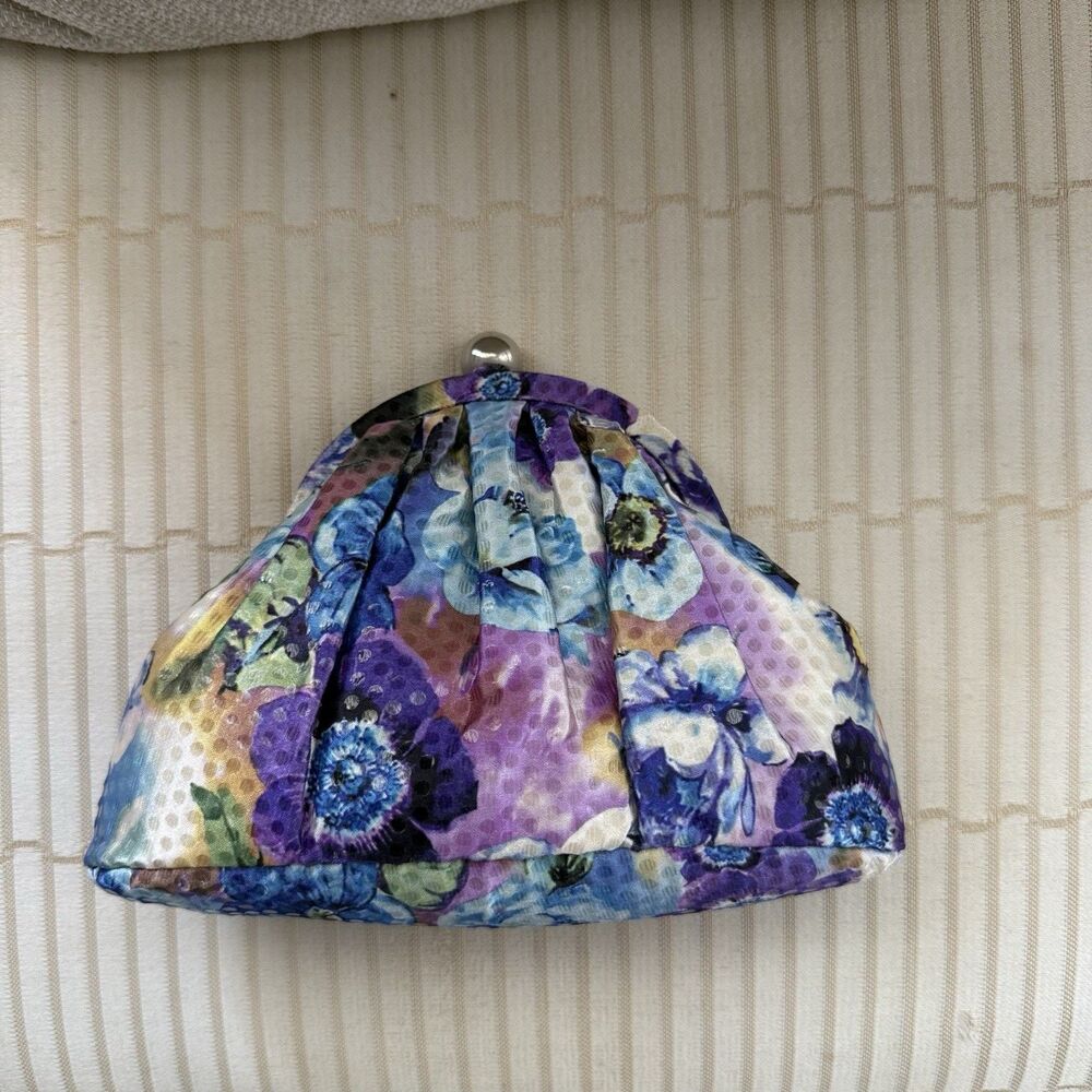 Laila Rowe Purple Floral Clutch Bag - Vintage